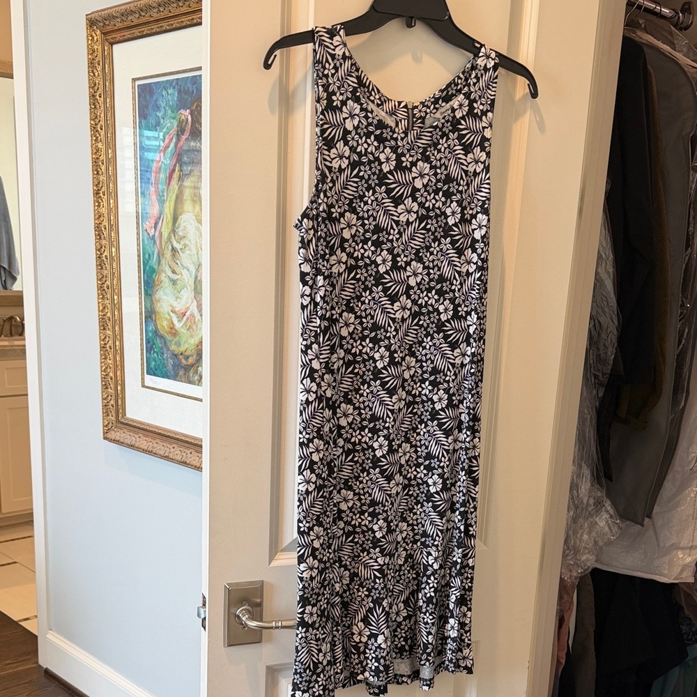 Tommy Bahama Black and White Floral Maxi Dress